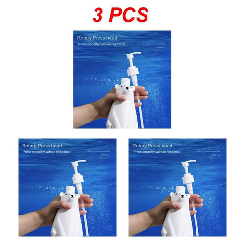 distributeur de lotion ours polaire mignon rechargeable pour savon et shampoing
