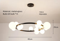 lampe suspendue en forme d'anneau avec fil réglable