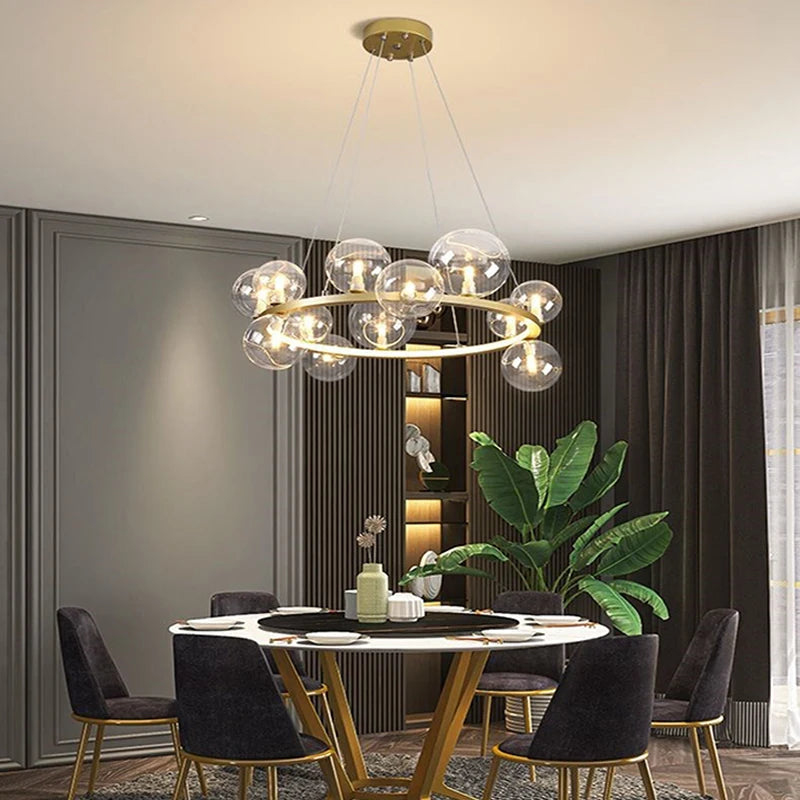lustre en verre design moderne avec bulles pour intérieur élégant - vue 6 sur 18
