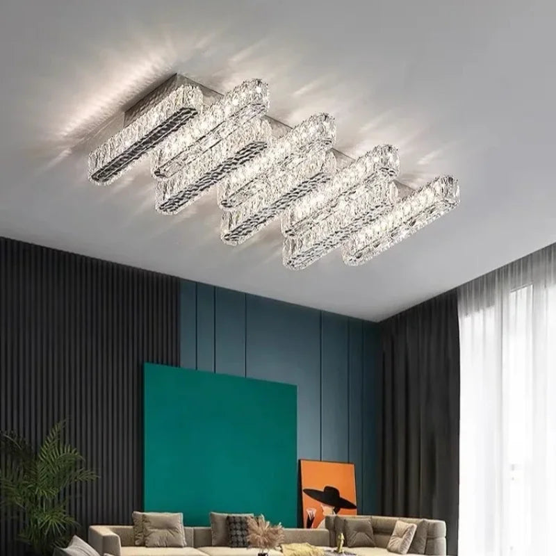 Moderner LED-Kronleuchter aus Kristall mit dimmbarer Lichtintensität für Ihr Zuhause - vue 5 sur 13