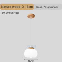 Moderne Pendelleuchte aus Naturholz in Baumwollform