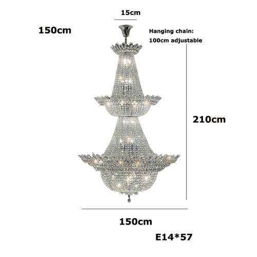 lustre led k9 cristal palace à intensité variable pour un éclairage élégant