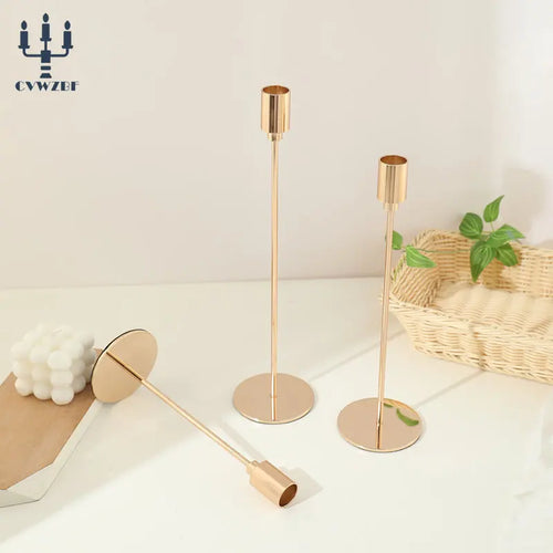lot de 3 bougeoirs en métal décoration élégante pour mariage et fêtes
