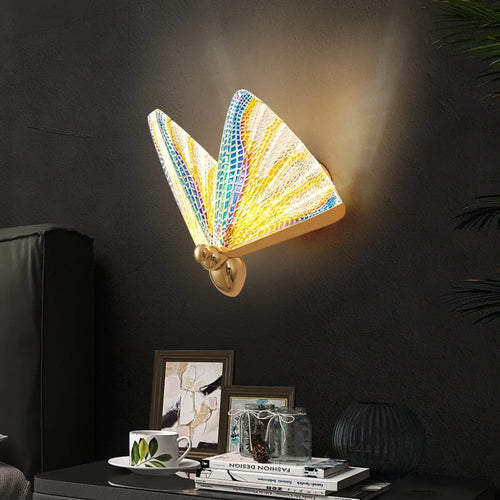 applique murale led en acrylique forme papillon décoration nordique