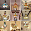 Mediterraner Vintage-Kronleuchter aus Tiffany-Glas
