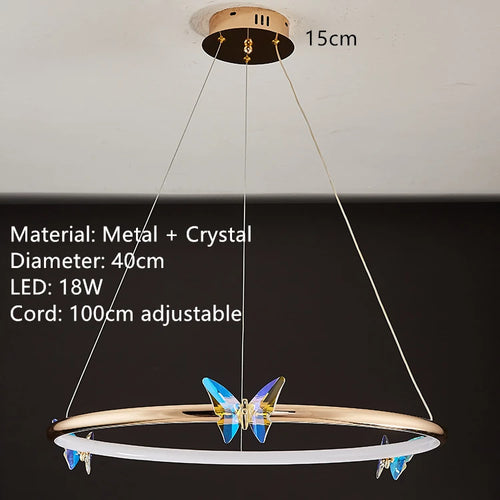 applique murale led papillon en cristal éclairage unique moderne - vue 9 sur 19