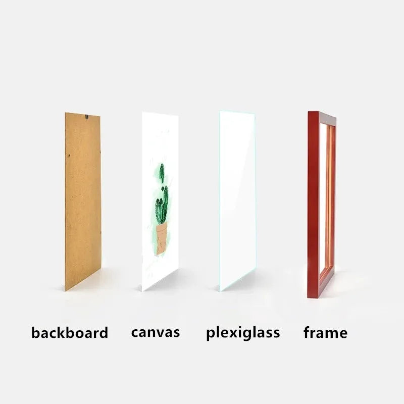 cadre en bois pour peinture et photo avec passe-partout - vue 4 sur 17
