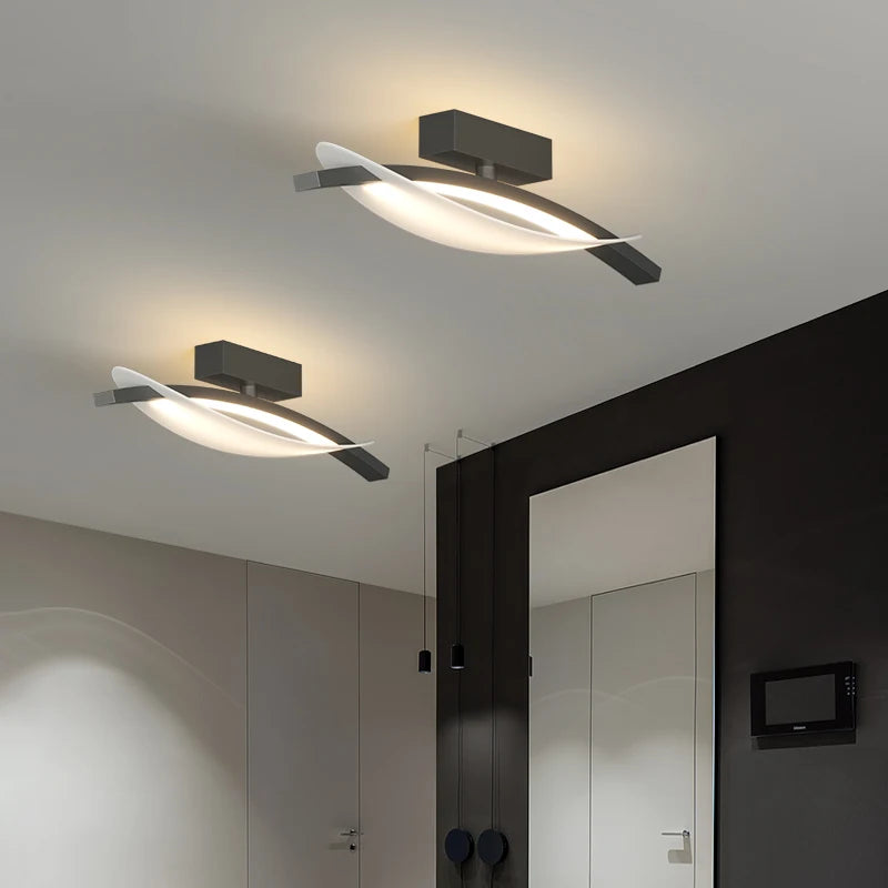 plafonniers modernes nordiques à bande led pour allée et balcon - vue 4 sur 14