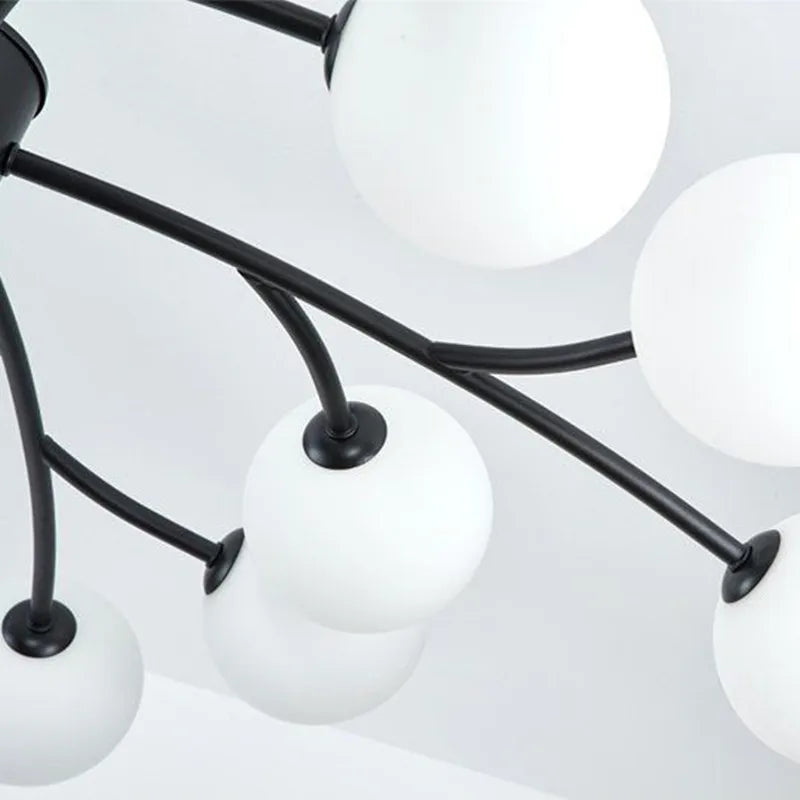 Nordischer LED-Glaskronleuchter für Küchendekoration - vue 5 sur 14