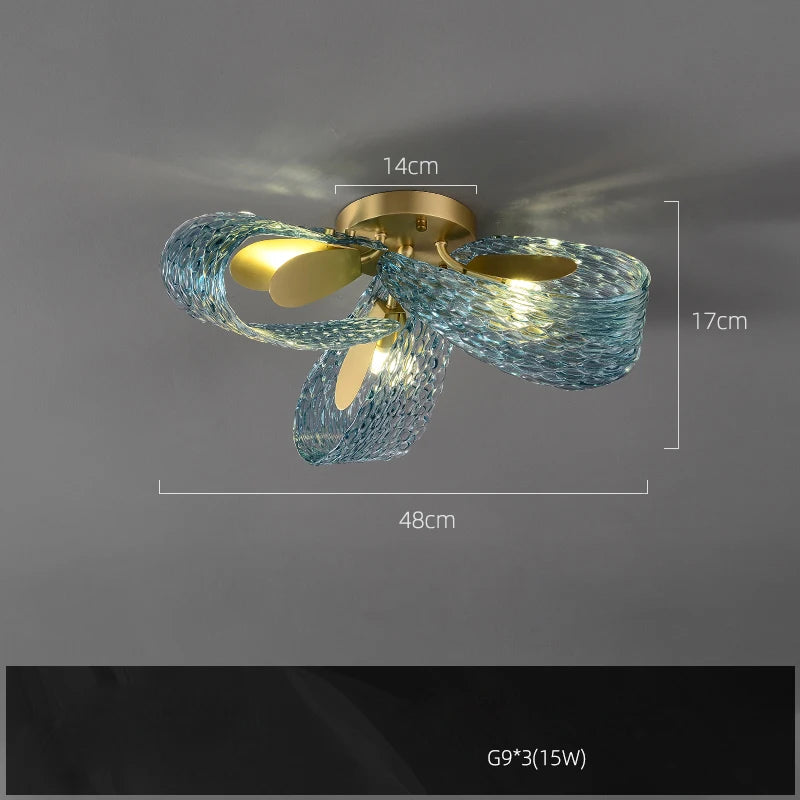 lustre suspension led en verre cristal pour éclairage