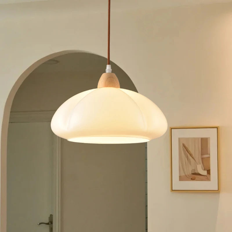 lampe suspendue en verre nordique décorative en forme de citrouille - vue 3 sur 9