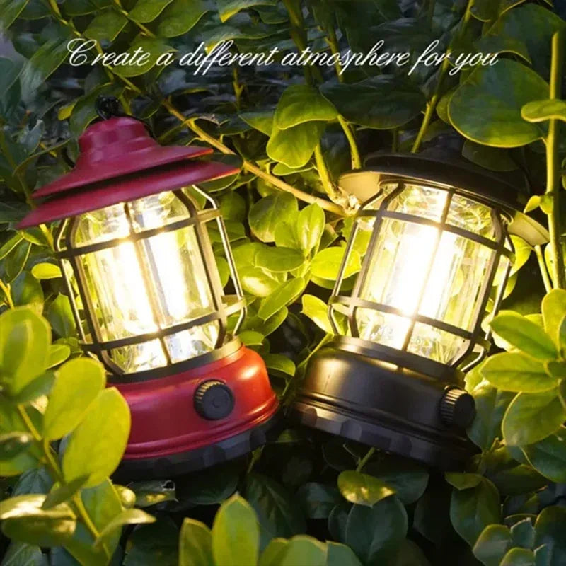 lampe de camping rétro rechargeable et étanche pour extérieur - vue 5 sur 9