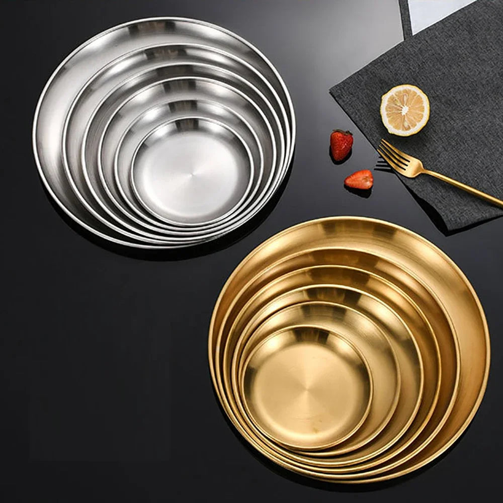 Ensemble 6 assiettes inox pour barbecue cuisine - vue 5 sur 7