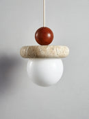 Suspension Led Style crème chambre chevet médiévale Memphis chambre d'enfant fil suspendu petite pierre claire bois