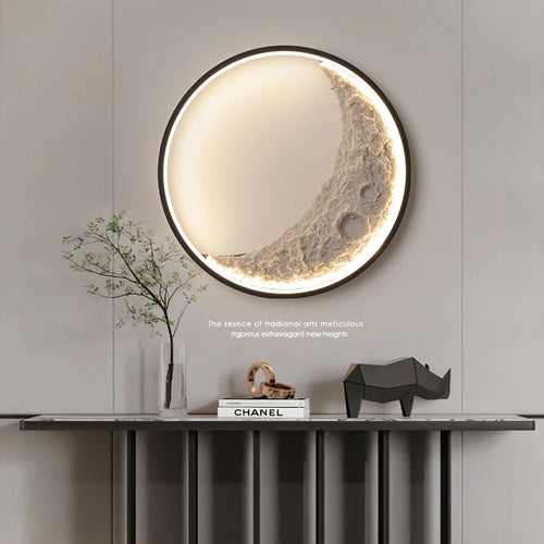 applique murale led en résine design nordique lune