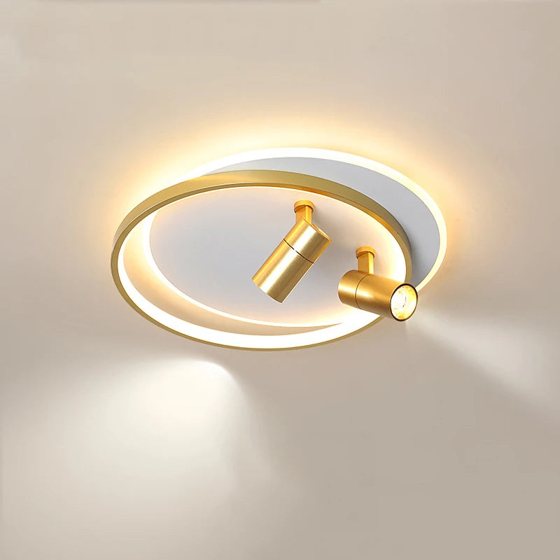 plafonnier moderne à leds avec projecteur monté en surface