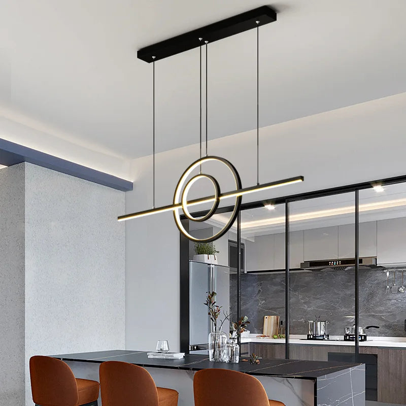 lustre led nordique simple moderne pour décoration intérieure - vue 3 sur 8