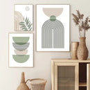 décoration murale abstraite boho avec feuilles géométriques modernes