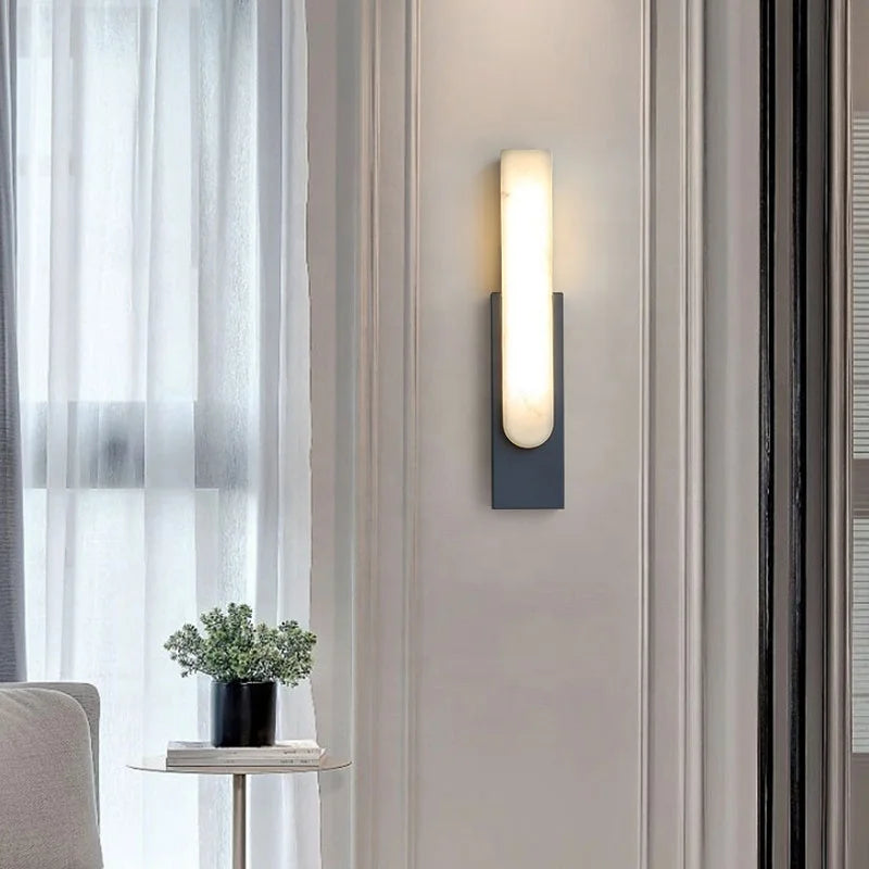 applique murale moderne nordique led en marbre simple créatif - vue 6 sur 11