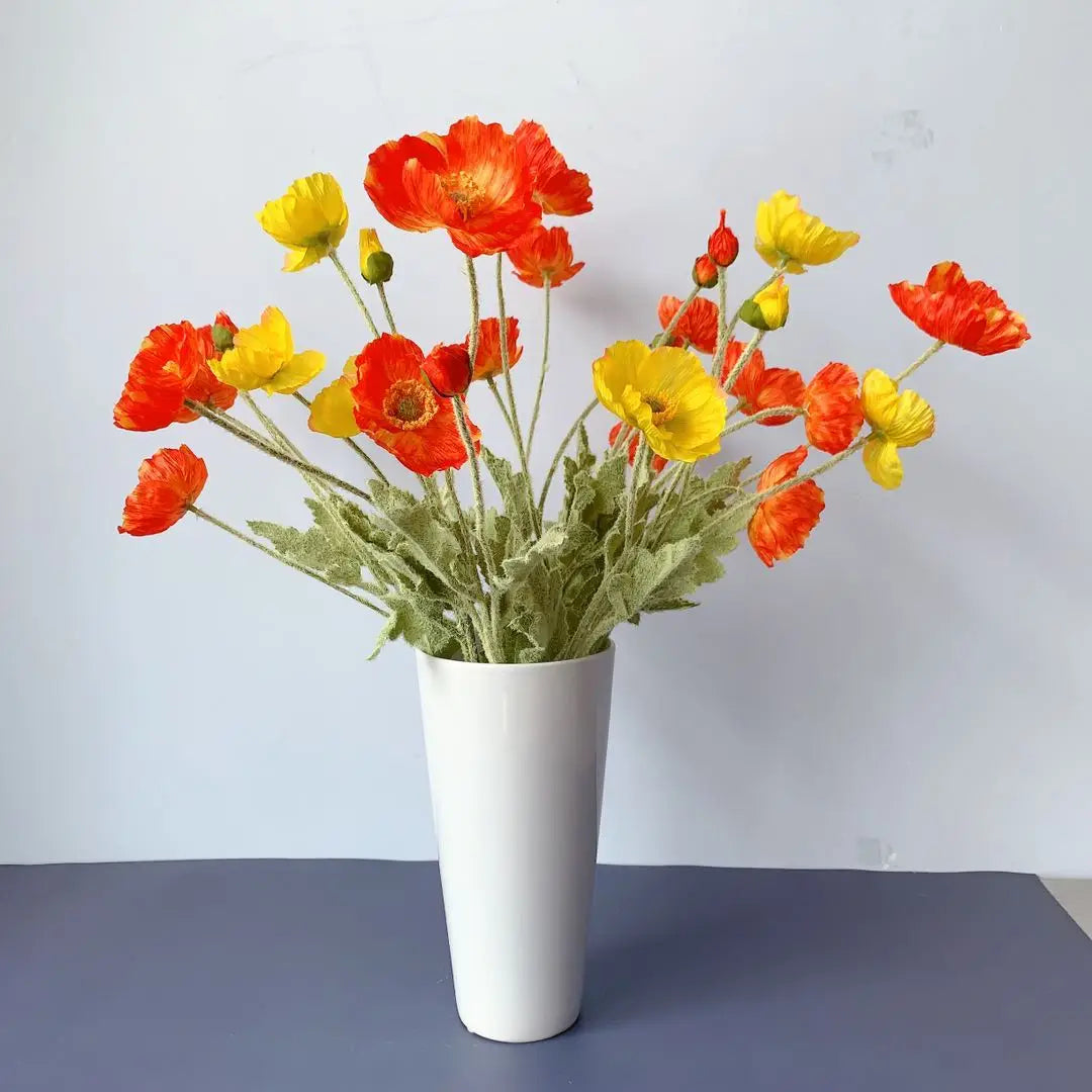bouquet de fleurs artificielles pavot pour décoration maison jardin fête - vue 6 sur 26