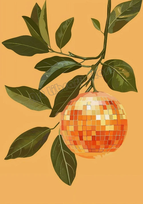 affiche créative de boule disco abstraite rétro peinture murale décorative