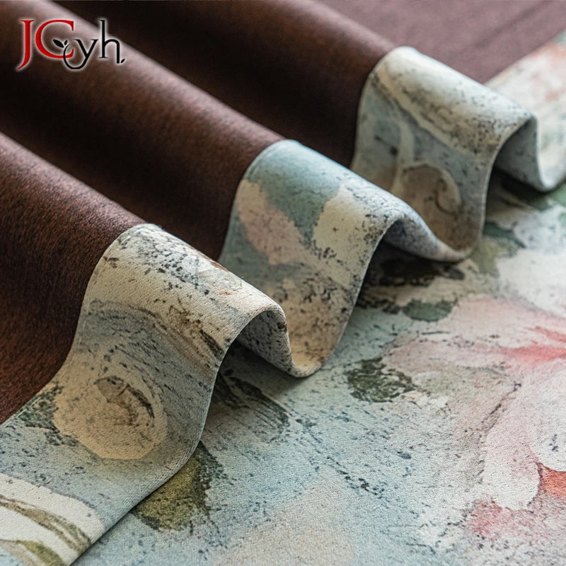 Rideau occultant motif pivoines decoration chambre salon