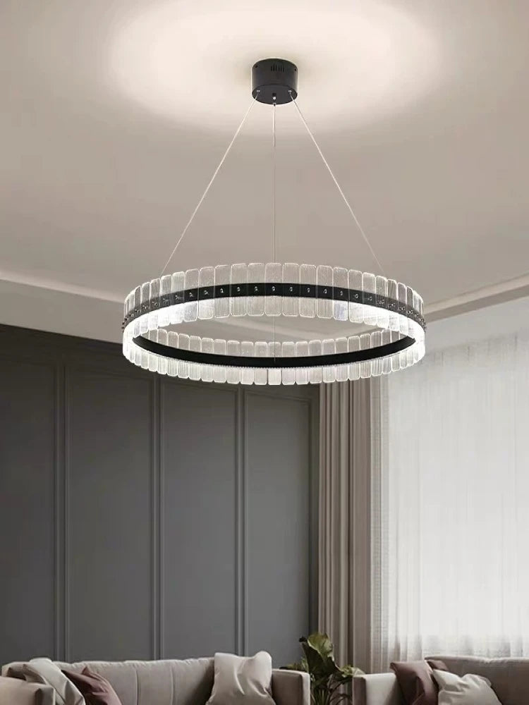 lustre postmoderne minimaliste avec anneau circulaire créatif - vue 4 sur 10