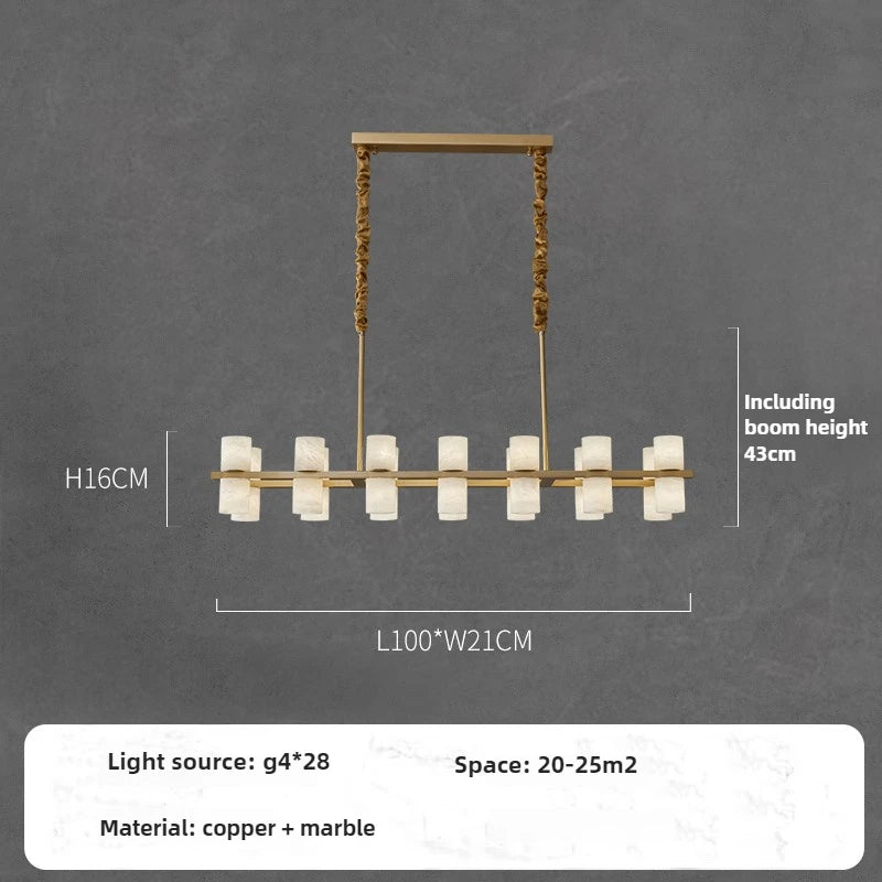 suspension postmoderne en cuivre et marbre design minimaliste - vue 8 sur 12