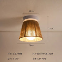 plafonnier en corde de chanvre style japonais rétro pour intérieur accueillant