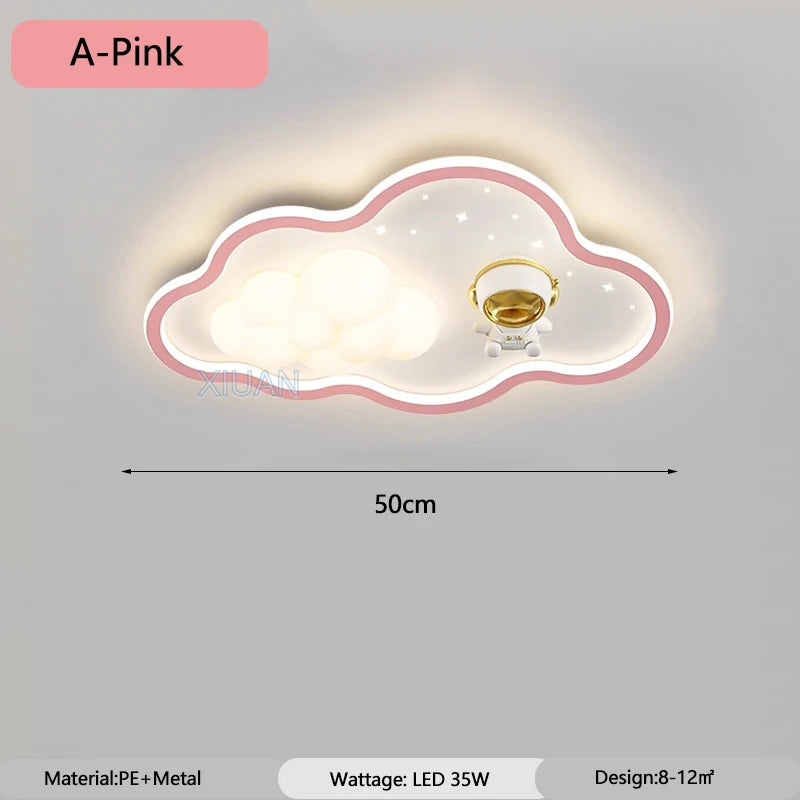 Moderner und gemütlicher Deckenleuchte für das Kinderzimmer mit Wolken- und Regenbogendekor