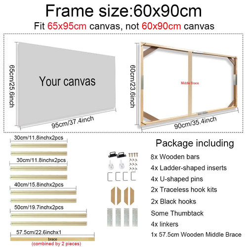 cadre mural en bois pour toiles et peintures décoratives