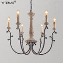 Lustre en bois rétro 4 lumières dans l'entrée chambre 6 lumières lustre français Style Vintage pour salon Foyer lampe à manger