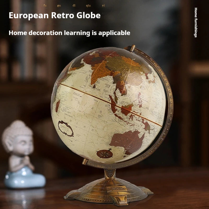 globe terrestre rétro éducatif pour géographie et décoration - vue 3 sur 7
