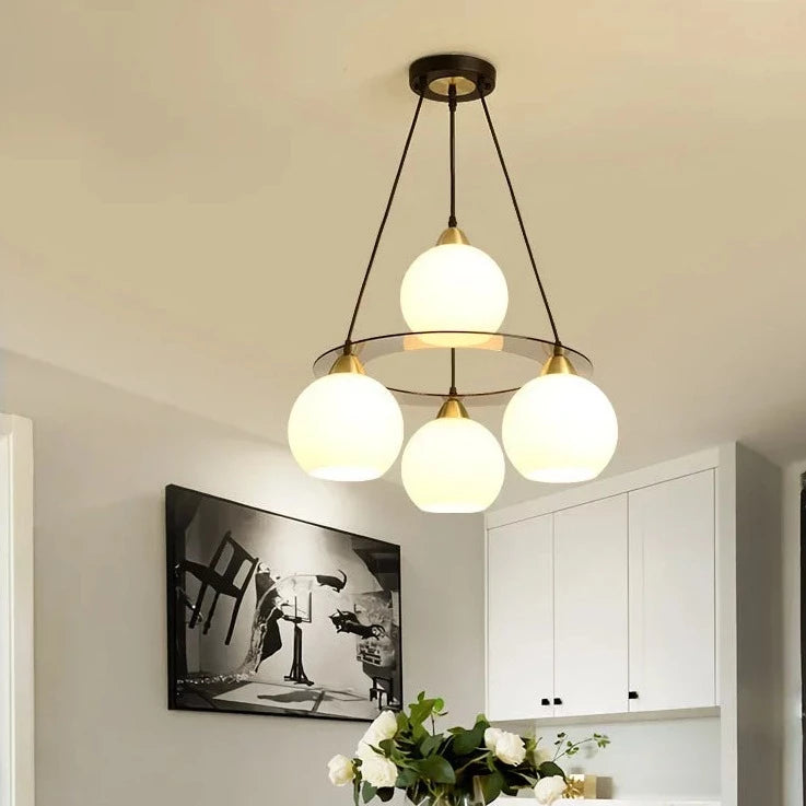 Lustre LED en cristal à trois têtes rondes - vue 6 sur 7