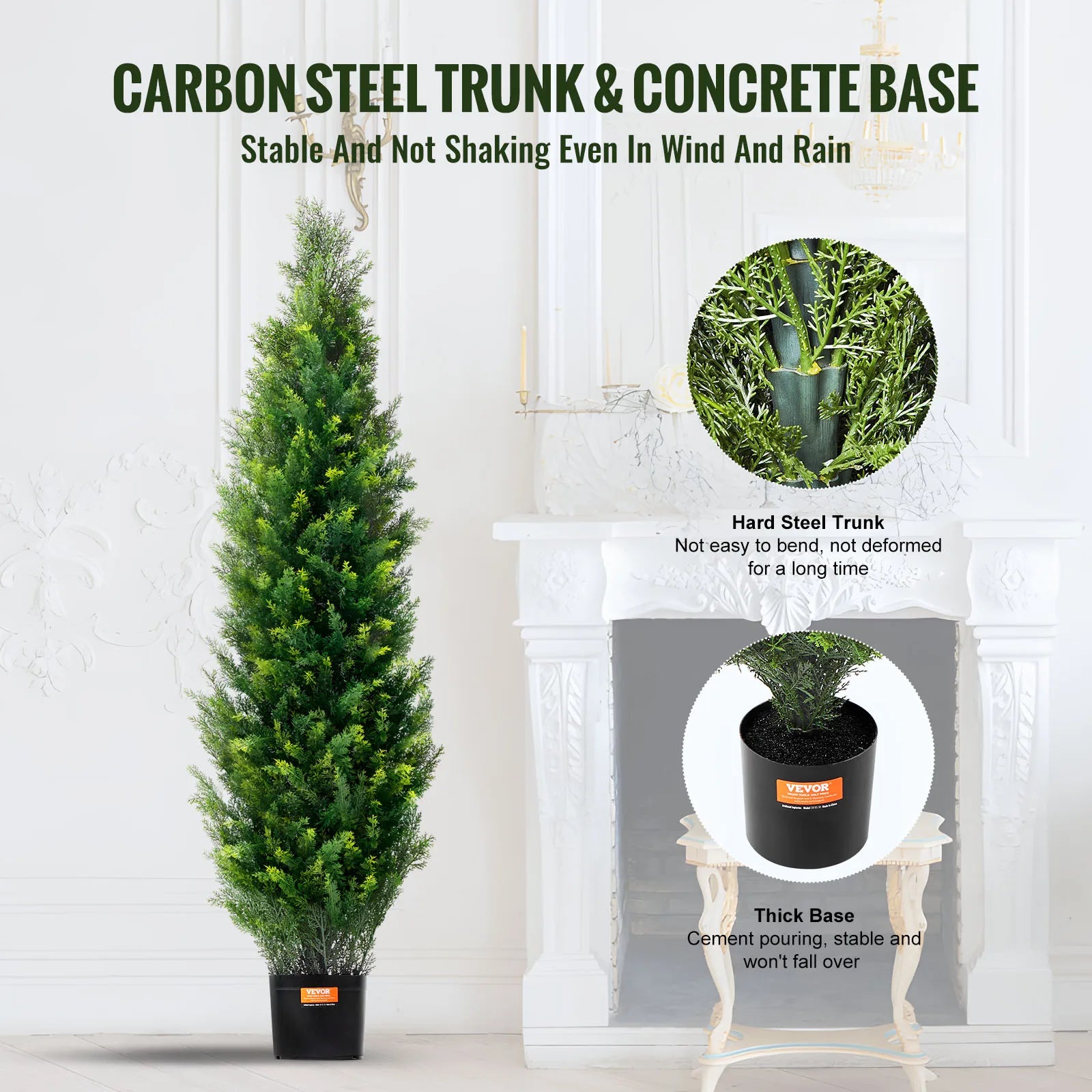 arbre topiaire artificiel en cèdre pour décoration intérieure et extérieure - vue 8 sur 8
