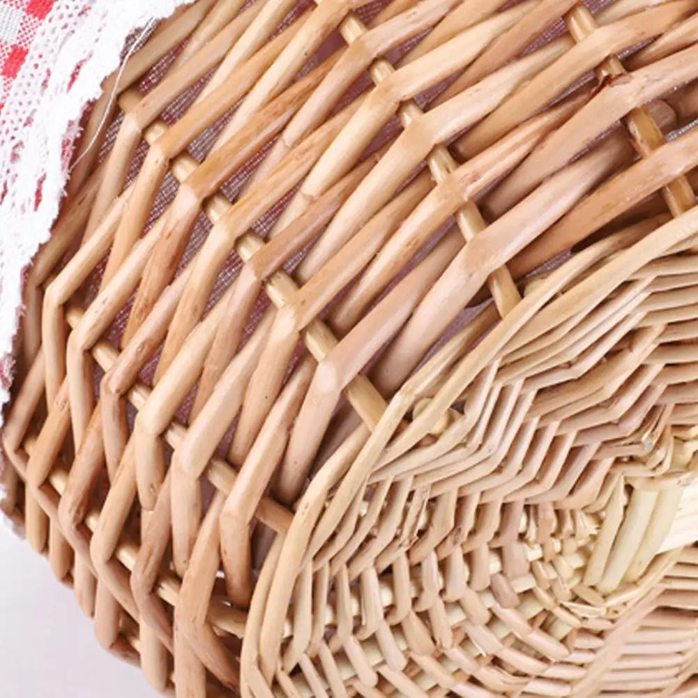 panier en osier pour pique-nique et rangement avec couvercles - vue 5 sur 8