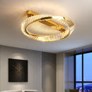 Moderne LED-Pendelleuchte Gold mit elegantem Kristall