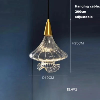 suspension en verre cristal art déco avec éclairage led - vue 19 sur 25