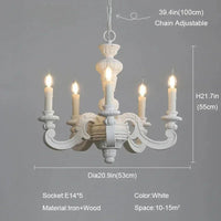 lustre romain en bois sculpté rétro pour décoration élégante