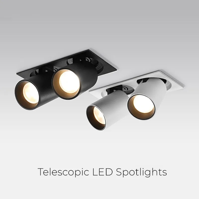 downlight led encastré rotatif carré extensible pour intérieur - vue 2 sur 10