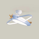 plafonnier avion dessin animé en bois pour chambre d'enfant