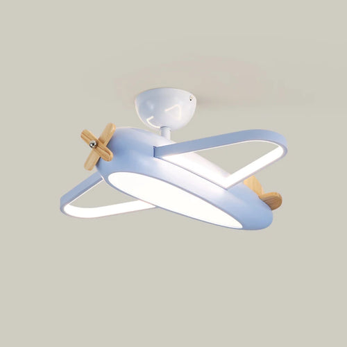 plafonnier avion dessin animé en bois pour chambre d'enfant