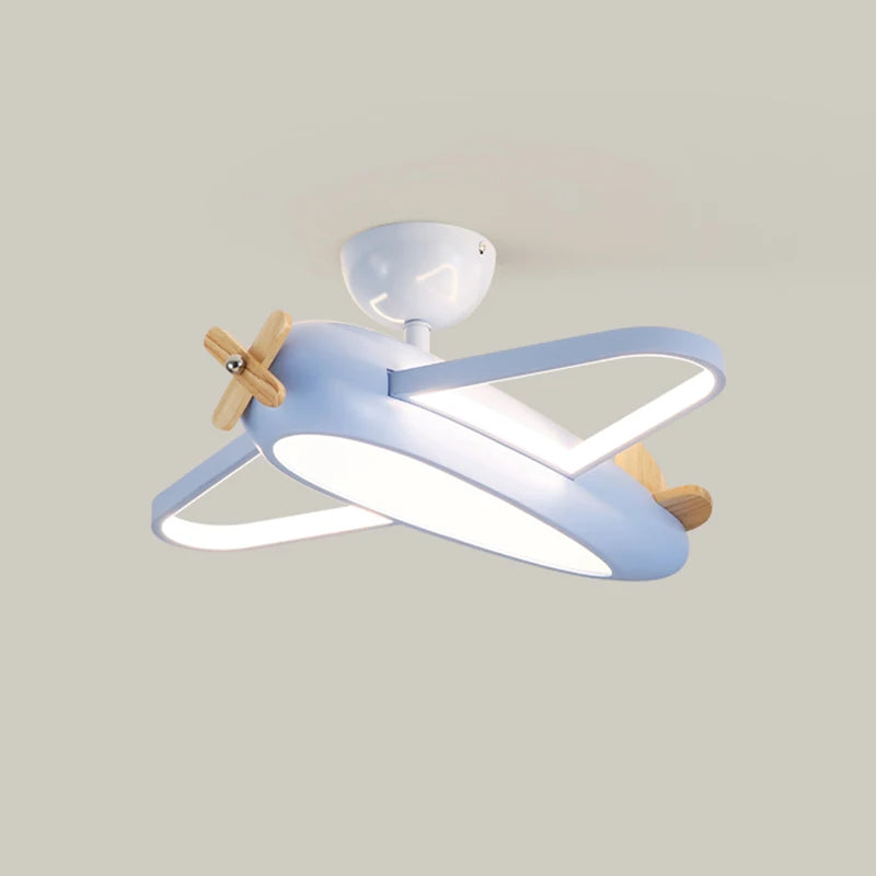 plafonnier avion dessin animé en bois pour chambre d'enfant - vue 6 sur 9