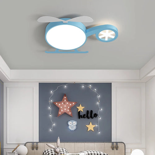 Kreative LED-Deckenleuchte für das Kinderzimmer mit Flugzeug- und Wolkenmotiv - vue 6 sur 11