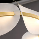 SANDYHA Moderne De Luxe Led Art Fer Suspension Lumière Créative Annulaire Pétale Lustre Chambre Étude Salon Salle À Manger Lampe Décorative