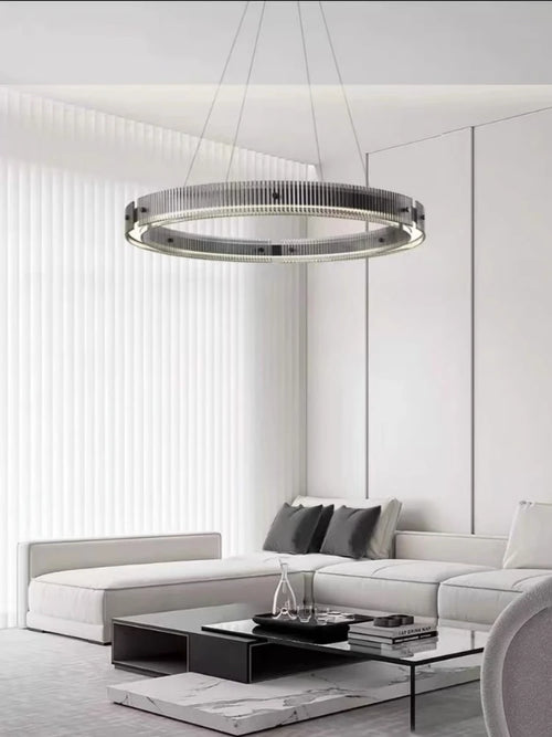 suspension circulaire en verre minimaliste design créatif en aluminium