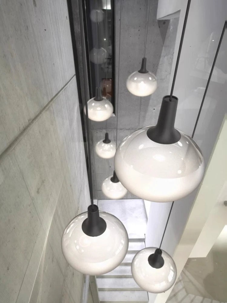 plafonnier led minimaliste en verre blanc mat design élégant moderne - vue 5 sur 9