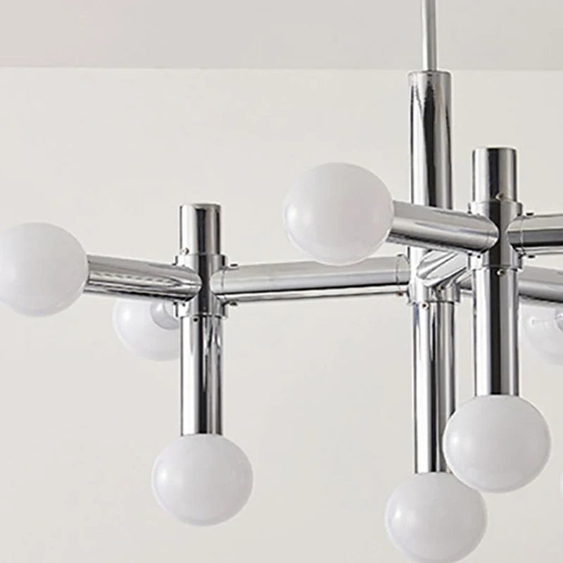 Kronleuchter aus Chrom mit künstlerischem Design für stilvolle Innenbeleuchtung - vue 5 sur 7
