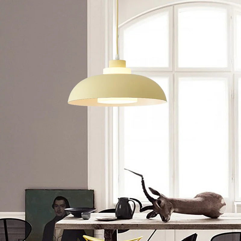 Simple 	 moderne nordique LED créatif Macaron UFO barre lumineuse chambre chevet bureau salle de classe salle à manger suspension - vue 5 sur 12