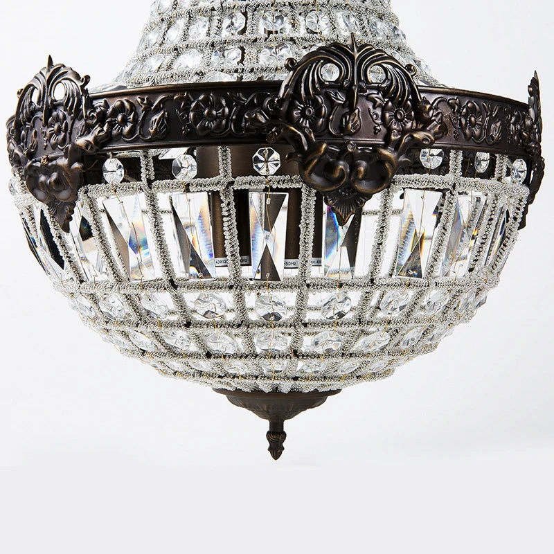 lustre en cristal européen 6 lumières pour intérieur élégant - vue 8 sur 7